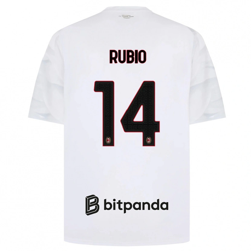 Danxen Mænd Silvia Rubio #14 Hvid Rød Sort Udebane Spillertrøjer 2026/27 Trøje T-Shirt
