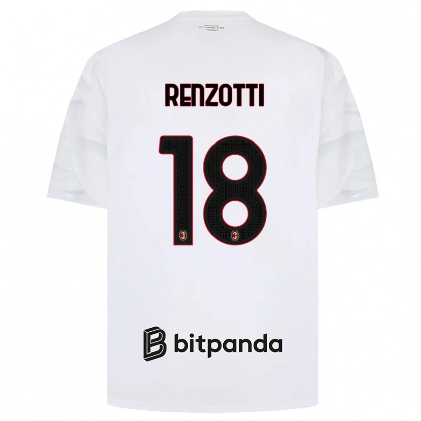Danxen Mænd Monica Renzotti #18 Hvid Rød Sort Udebane Spillertrøjer 2026/27 Trøje T-Shirt