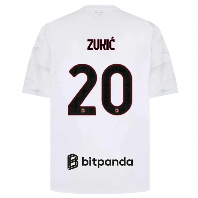 Danxen Mænd Damir Zukic #20 Hvid Rød Sort Udebane Spillertrøjer 2026/27 Trøje T-Shirt