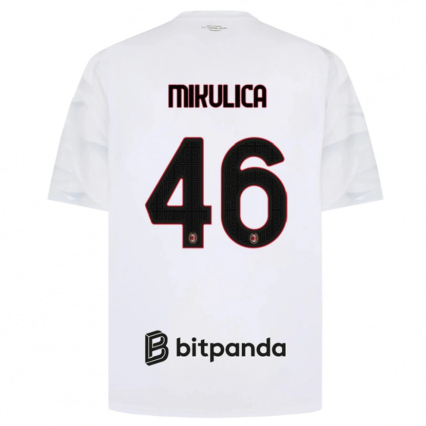 Danxen Mænd Petra Mikulica #46 Hvid Rød Sort Udebane Spillertrøjer 2026/27 Trøje T-Shirt