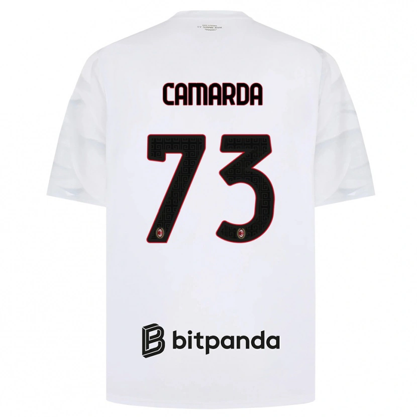 Danxen Mænd Francesco Camarda #73 Hvid Rød Sort Udebane Spillertrøjer 2026/27 Trøje T-Shirt