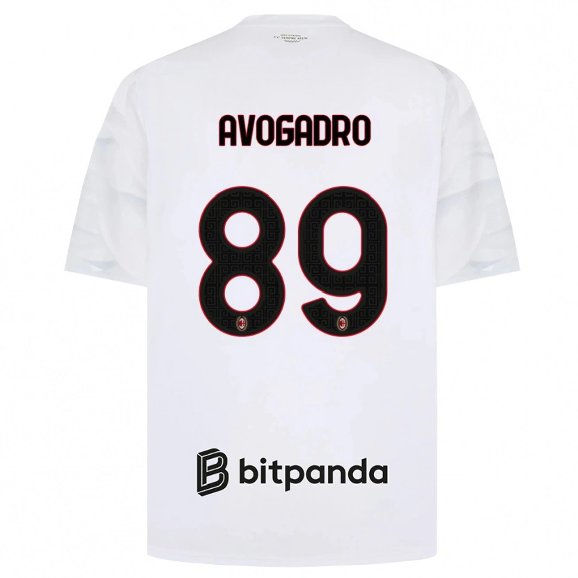Danxen Mænd Pietro Avogadro #89 Hvid Rød Sort Udebane Spillertrøjer 2026/27 Trøje T-Shirt