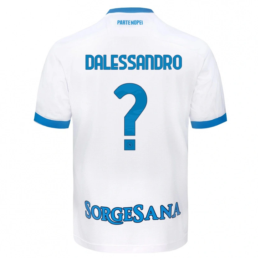 Danxen Mænd Nicola Dalessandro #0 Hvid Himmelblå Udebane Spillertrøjer 2026/27 Trøje T-Shirt