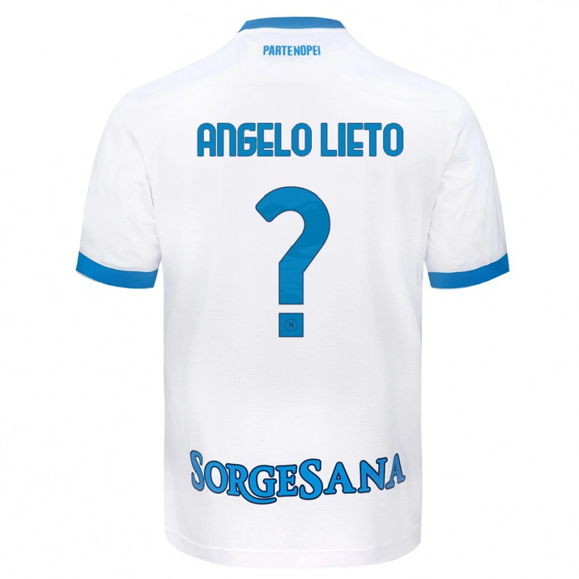 Danxen Mænd Angelo Lieto #0 Hvid Himmelblå Udebane Spillertrøjer 2026/27 Trøje T-Shirt