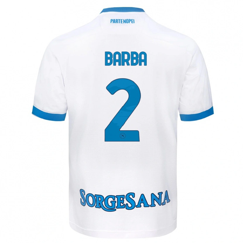 Danxen Mænd Benedetto Barba #2 Hvid Himmelblå Udebane Spillertrøjer 2026/27 Trøje T-Shirt