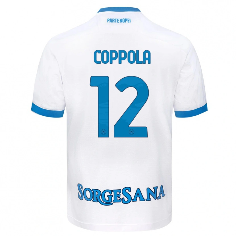 Danxen Mænd Bernard Coppola #12 Hvid Himmelblå Udebane Spillertrøjer 2026/27 Trøje T-Shirt