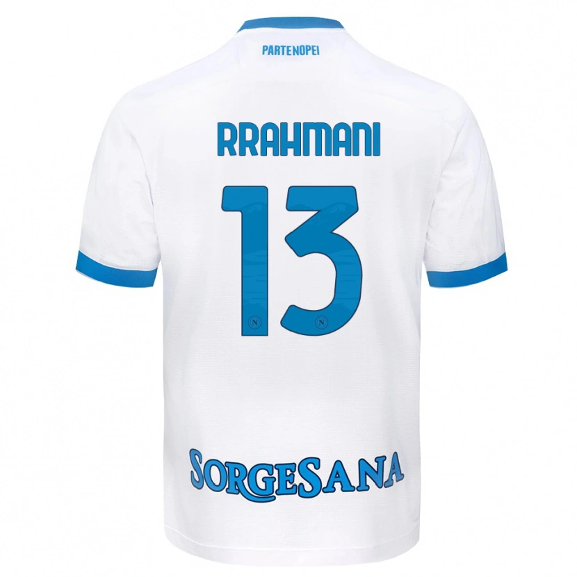 Danxen Mænd Amir Rrahmani #13 Hvid Himmelblå Udebane Spillertrøjer 2026/27 Trøje T-Shirt