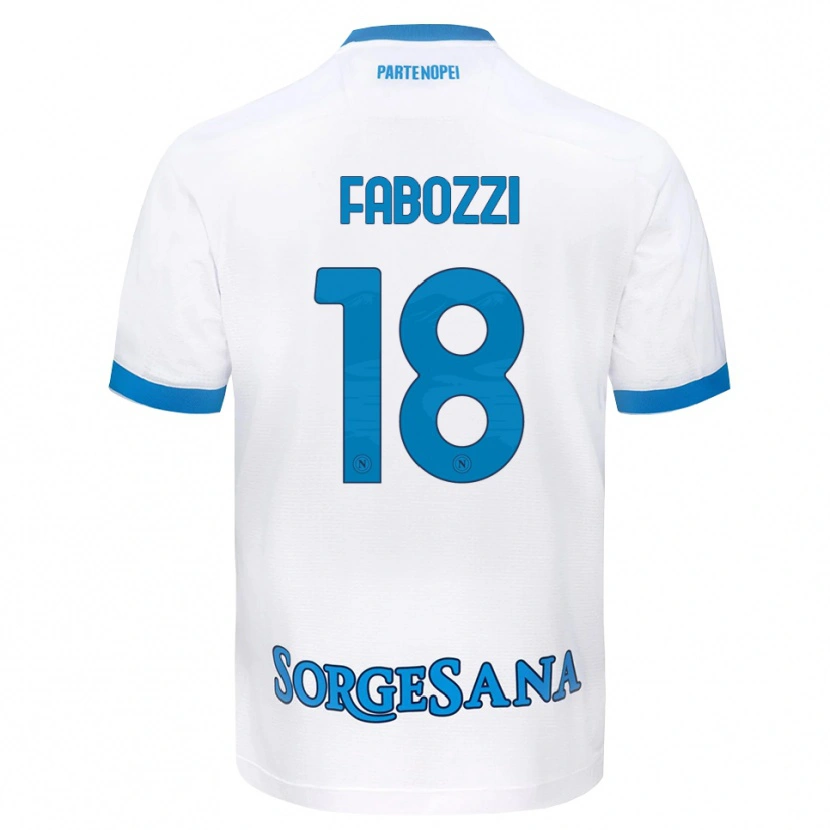 Danxen Mænd Vincenzo Fabozzi #18 Hvid Himmelblå Udebane Spillertrøjer 2026/27 Trøje T-Shirt