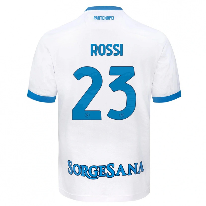 Danxen Mænd Leonardo Rossi #23 Hvid Himmelblå Udebane Spillertrøjer 2026/27 Trøje T-Shirt