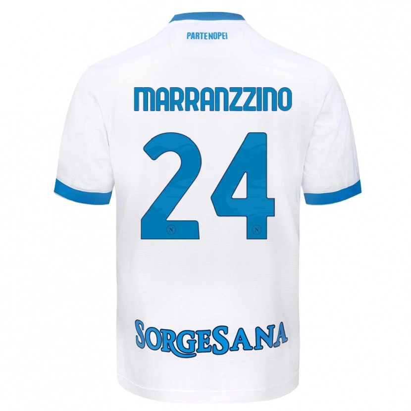 Danxen Mænd Pasquale Marranzzino #24 Hvid Himmelblå Udebane Spillertrøjer 2026/27 Trøje T-Shirt