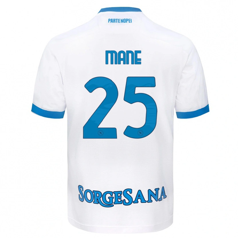 Danxen Mænd Balla Mousa Mane #25 Hvid Himmelblå Udebane Spillertrøjer 2026/27 Trøje T-Shirt