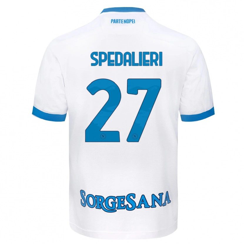 Danxen Mænd Johnatan Andrea Spedalieri #27 Hvid Himmelblå Udebane Spillertrøjer 2026/27 Trøje T-Shirt