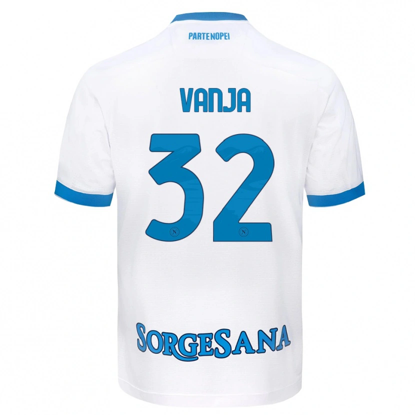 Danxen Mænd Vanja Milinković-Savić #32 Hvid Himmelblå Udebane Spillertrøjer 2026/27 Trøje T-Shirt