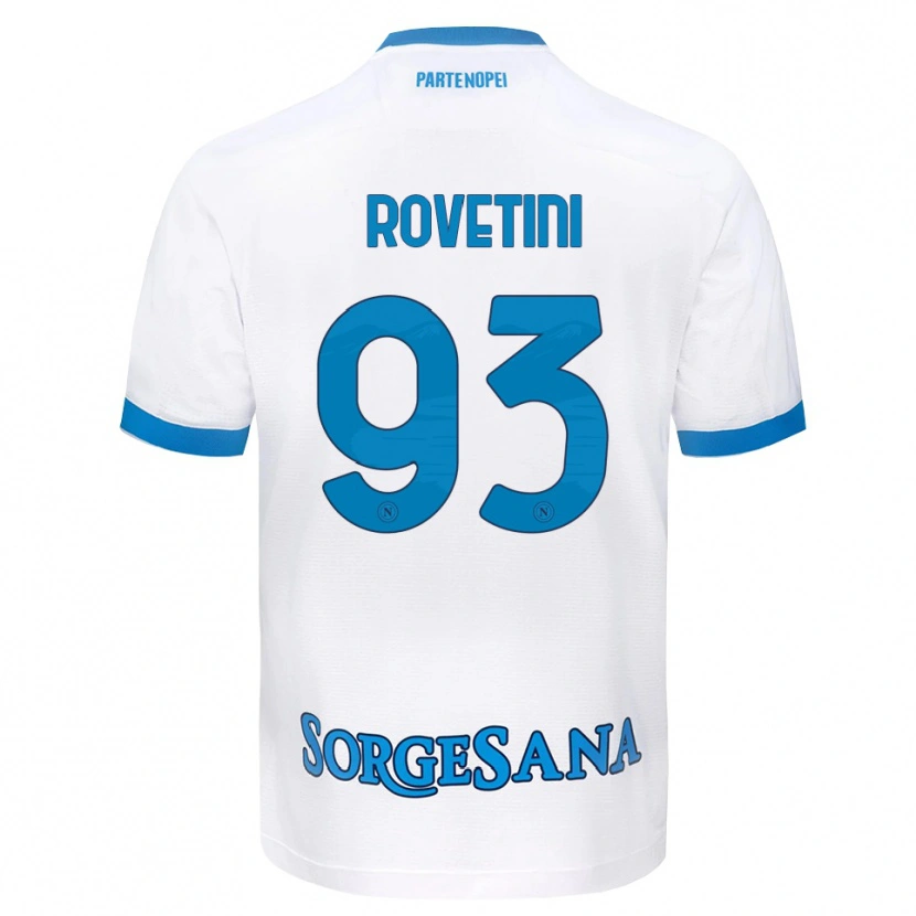 Danxen Mænd Alessandro Rovetini #93 Hvid Himmelblå Udebane Spillertrøjer 2026/27 Trøje T-Shirt