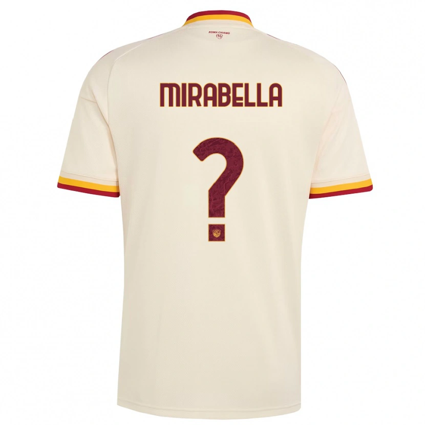 Danxen Mænd Mattia Mirabella #0 Champagne Rød Gul Udebane Spillertrøjer 2026/27 Trøje T-Shirt
