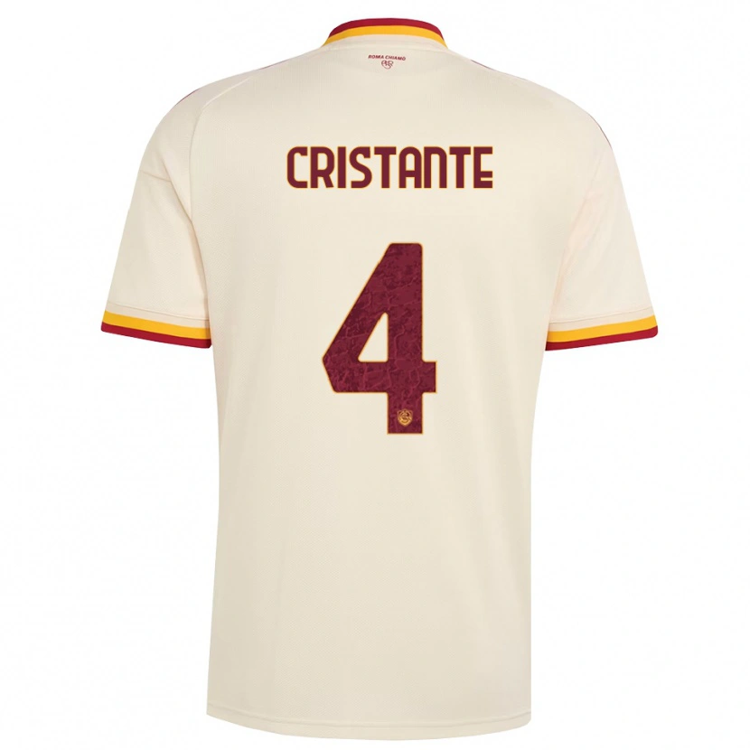 Danxen Mænd Bryan Cristante #4 Champagne Rød Gul Udebane Spillertrøjer 2026/27 Trøje T-Shirt