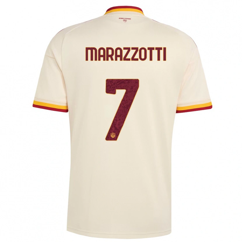 Danxen Mænd Fabrizio Marazzotti #7 Champagne Rød Gul Udebane Spillertrøjer 2026/27 Trøje T-Shirt