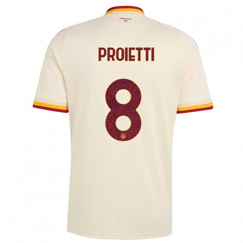 Danxen Mænd Mauro Proietti #8 Champagne Rød Gul Udebane Spillertrøjer 2026/27 Trøje T-Shirt