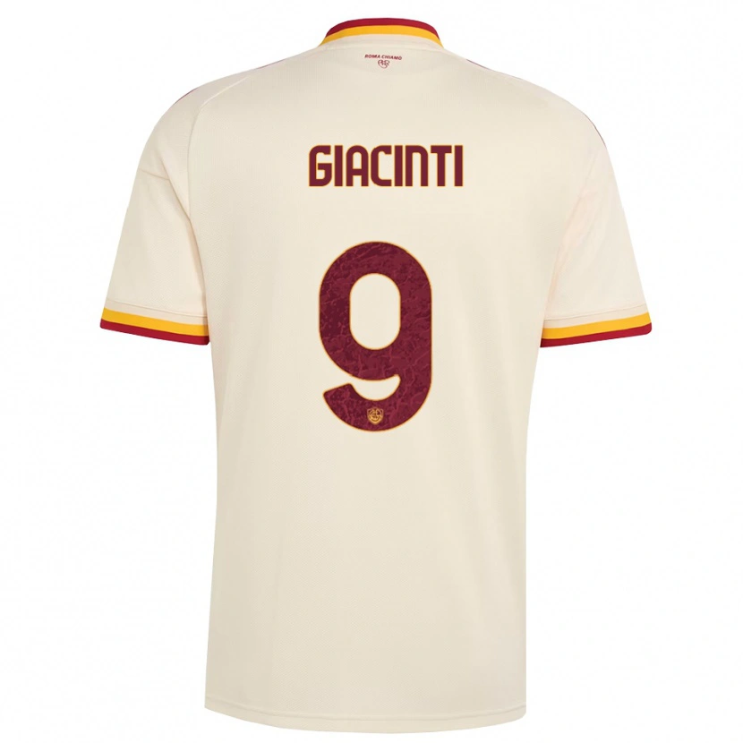 Danxen Mænd Valentina Giacinti #9 Champagne Rød Gul Udebane Spillertrøjer 2026/27 Trøje T-Shirt
