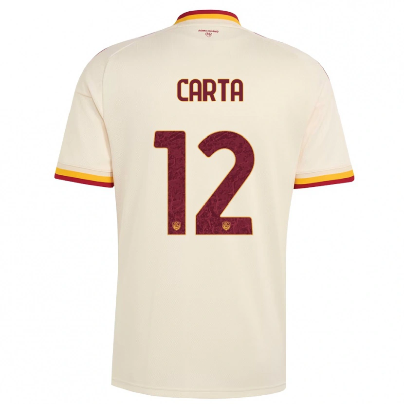 Danxen Mænd Lorenzo Carta #12 Champagne Rød Gul Udebane Spillertrøjer 2026/27 Trøje T-Shirt