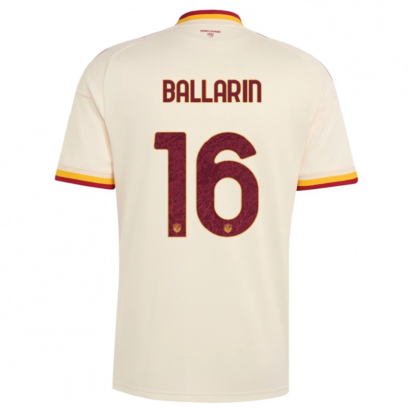 Danxen Mænd Francesco Ballarin #16 Champagne Rød Gul Udebane Spillertrøjer 2026/27 Trøje T-Shirt