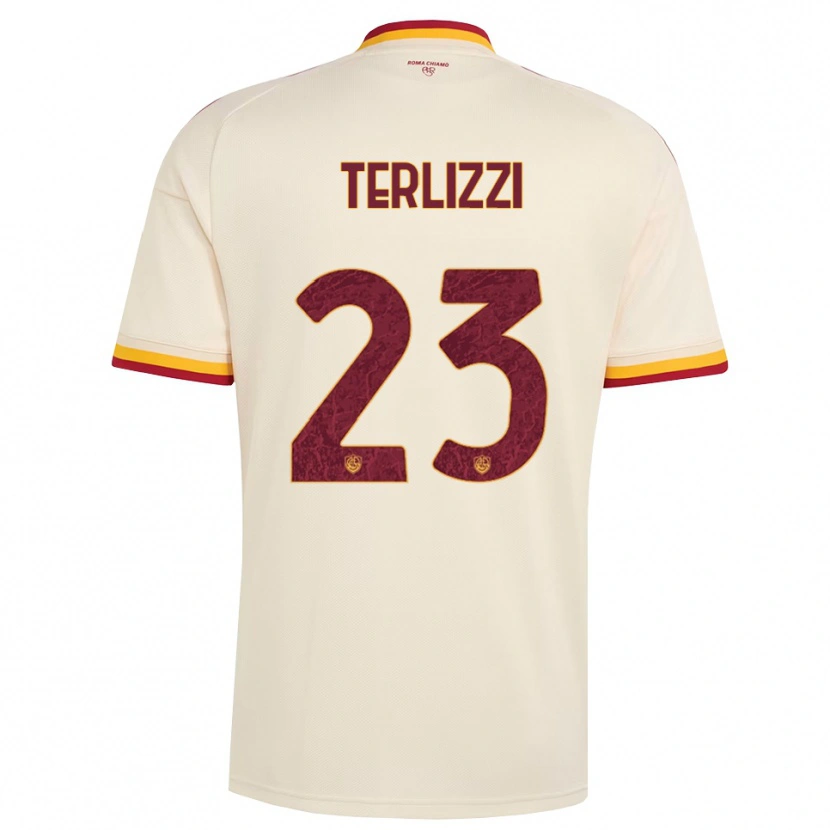 Danxen Mænd Federico Terlizzi #23 Champagne Rød Gul Udebane Spillertrøjer 2026/27 Trøje T-Shirt