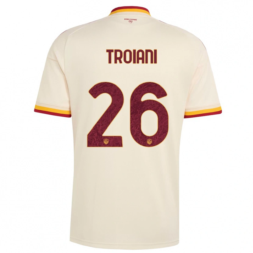 Danxen Mænd Nicolò Troiani #26 Champagne Rød Gul Udebane Spillertrøjer 2026/27 Trøje T-Shirt