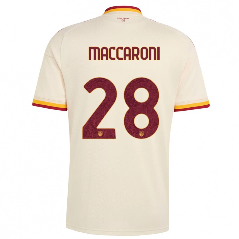 Danxen Mænd Valerio Maccaroni #28 Champagne Rød Gul Udebane Spillertrøjer 2026/27 Trøje T-Shirt