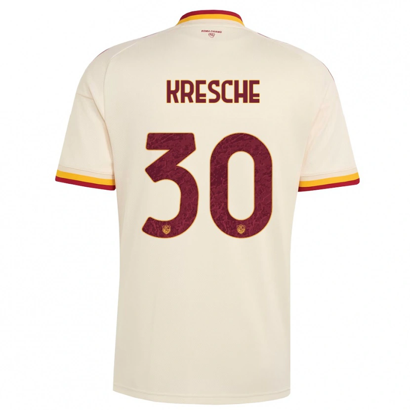 Danxen Mænd Isabella Kresche #30 Champagne Rød Gul Udebane Spillertrøjer 2026/27 Trøje T-Shirt