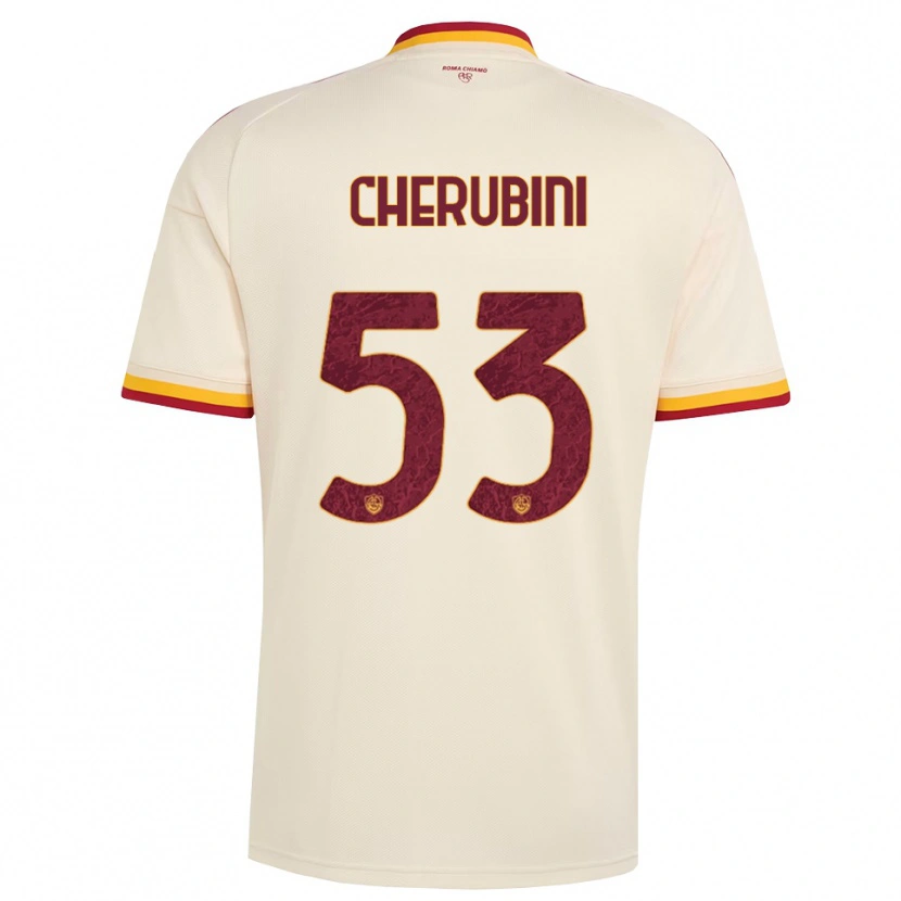 Danxen Mænd Martina Cherubini #53 Champagne Rød Gul Udebane Spillertrøjer 2026/27 Trøje T-Shirt