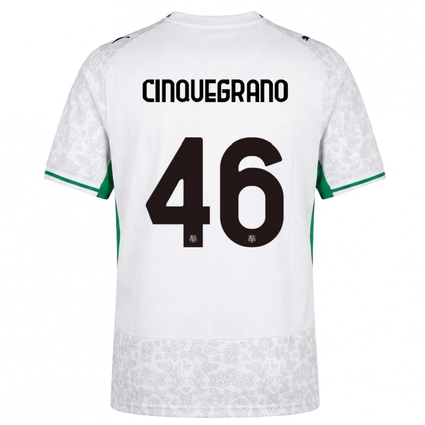 Danxen Mænd Simone Cinquegrano #46 Hvid Sort Grøn Udebane Spillertrøjer 2026/27 Trøje T-Shirt