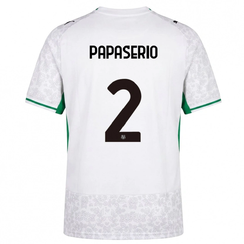 Danxen Mænd Gabriele Papaserio #2 Hvid Sort Grøn Udebane Spillertrøjer 2026/27 Trøje T-Shirt