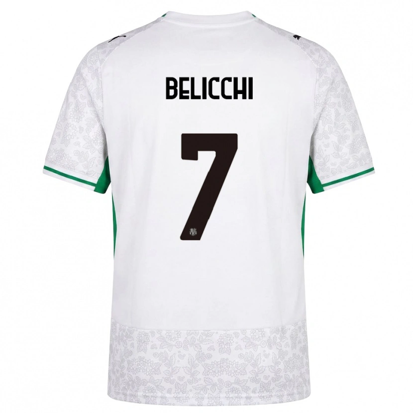 Danxen Mænd Gianmarco Belicchi #7 Hvid Sort Grøn Udebane Spillertrøjer 2026/27 Trøje T-Shirt