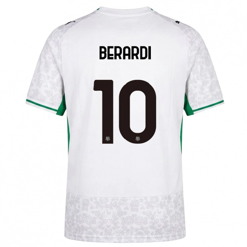 Danxen Mænd Domenico Berardi #10 Hvid Sort Grøn Udebane Spillertrøjer 2026/27 Trøje T-Shirt