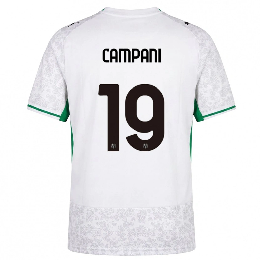 Danxen Mænd Andrea Campani #19 Hvid Sort Grøn Udebane Spillertrøjer 2026/27 Trøje T-Shirt