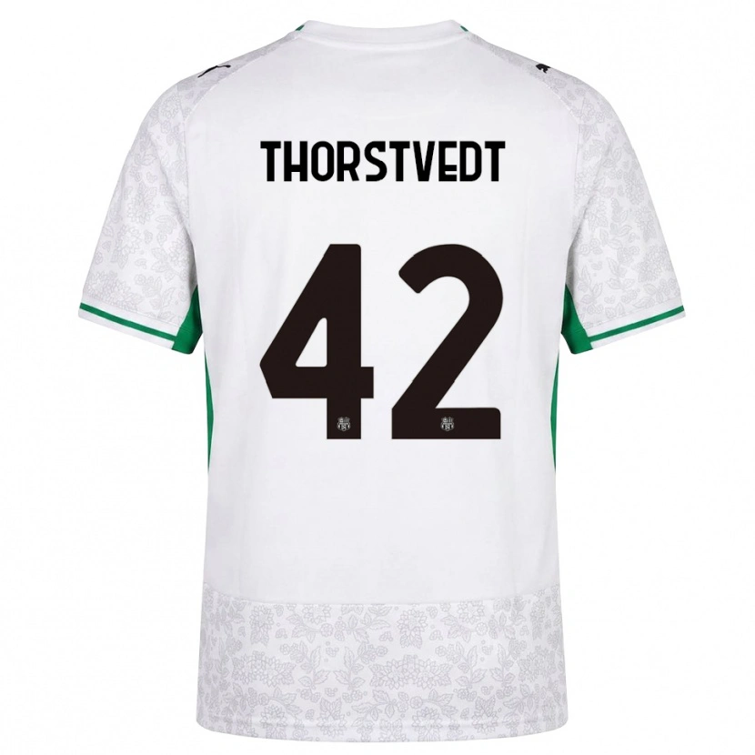 Danxen Mænd Kristian Thorstvedt #42 Hvid Sort Grøn Udebane Spillertrøjer 2026/27 Trøje T-Shirt