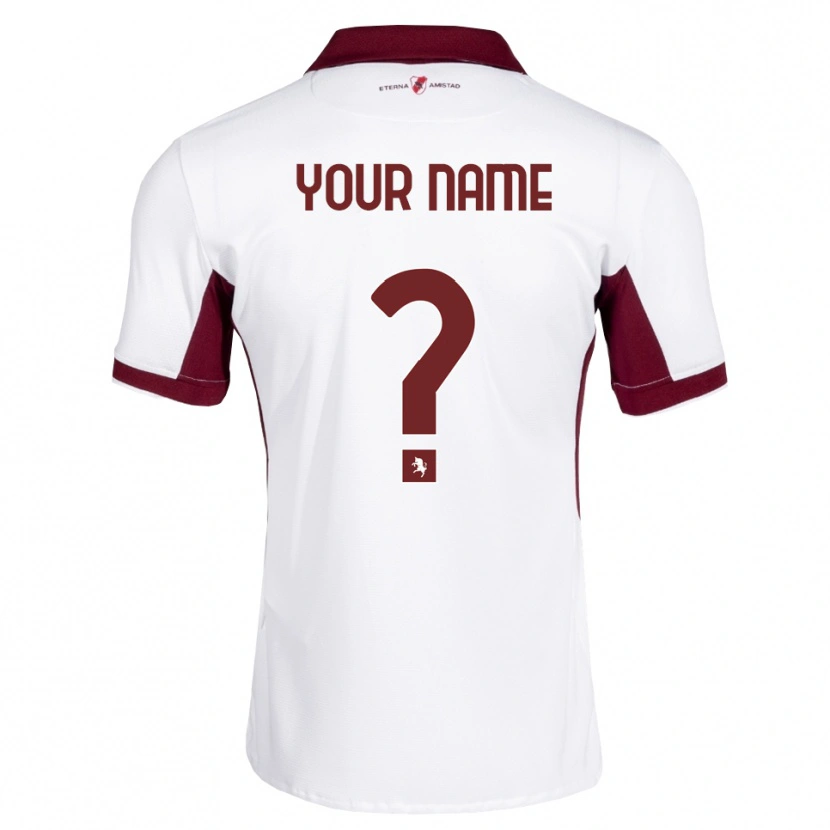 Danxen Mænd Dit Navn #0 Bordeaux Hvid Rød Udebane Spillertrøjer 2026/27 Trøje T-Shirt