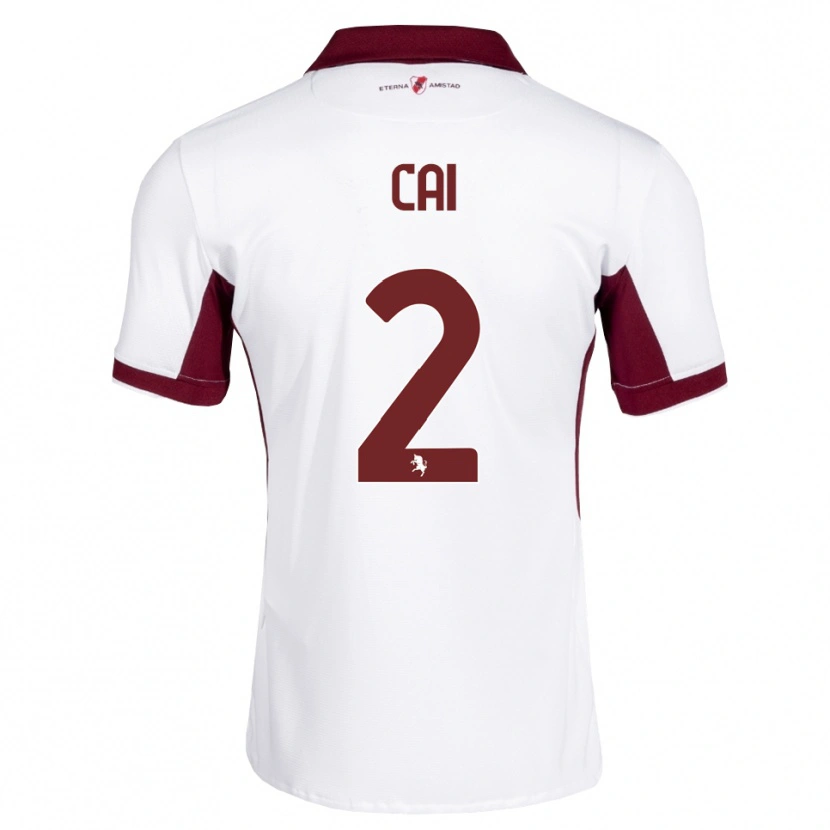 Danxen Mænd Federico Cai #2 Bordeaux Hvid Rød Udebane Spillertrøjer 2026/27 Trøje T-Shirt