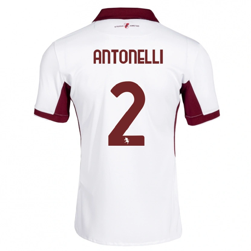 Danxen Mænd Moise Antonelli #2 Bordeaux Hvid Rød Udebane Spillertrøjer 2026/27 Trøje T-Shirt