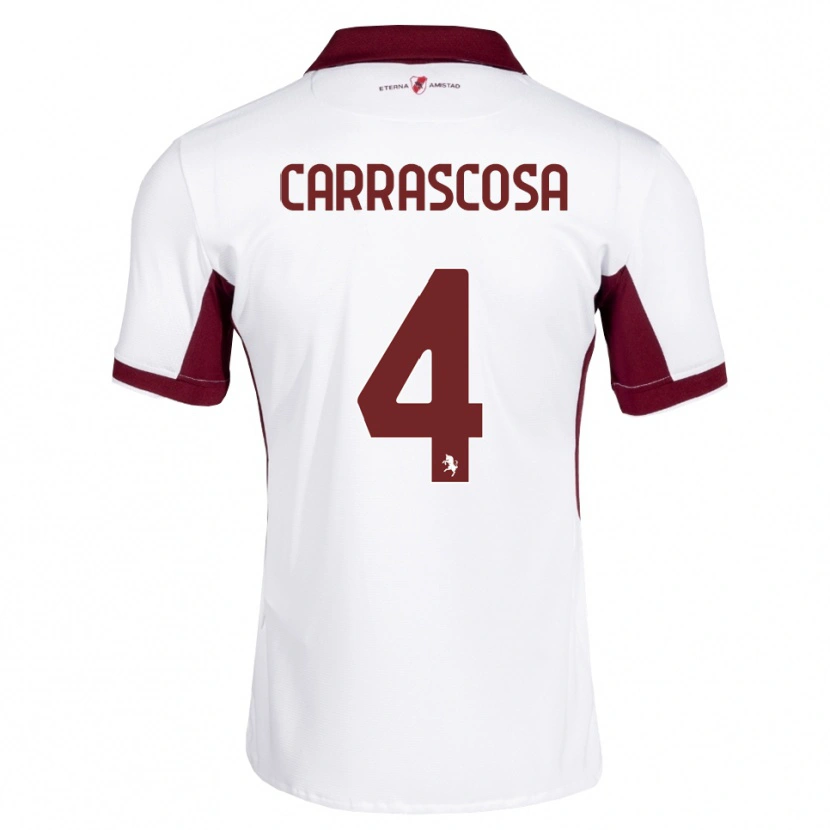 Danxen Mænd Manuel Carrascosa #4 Bordeaux Hvid Rød Udebane Spillertrøjer 2026/27 Trøje T-Shirt