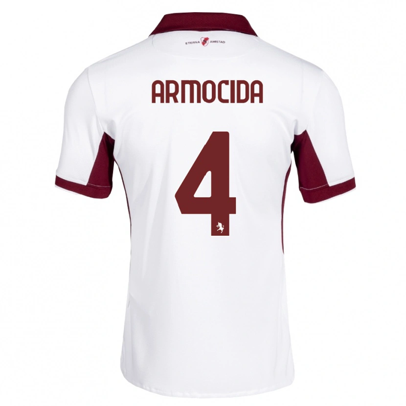 Danxen Mænd Simone Armocida #4 Bordeaux Hvid Rød Udebane Spillertrøjer 2026/27 Trøje T-Shirt