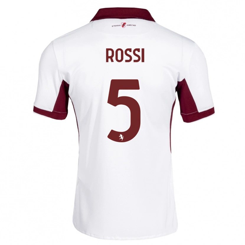Danxen Mænd Simone Rossi #5 Bordeaux Hvid Rød Udebane Spillertrøjer 2026/27 Trøje T-Shirt