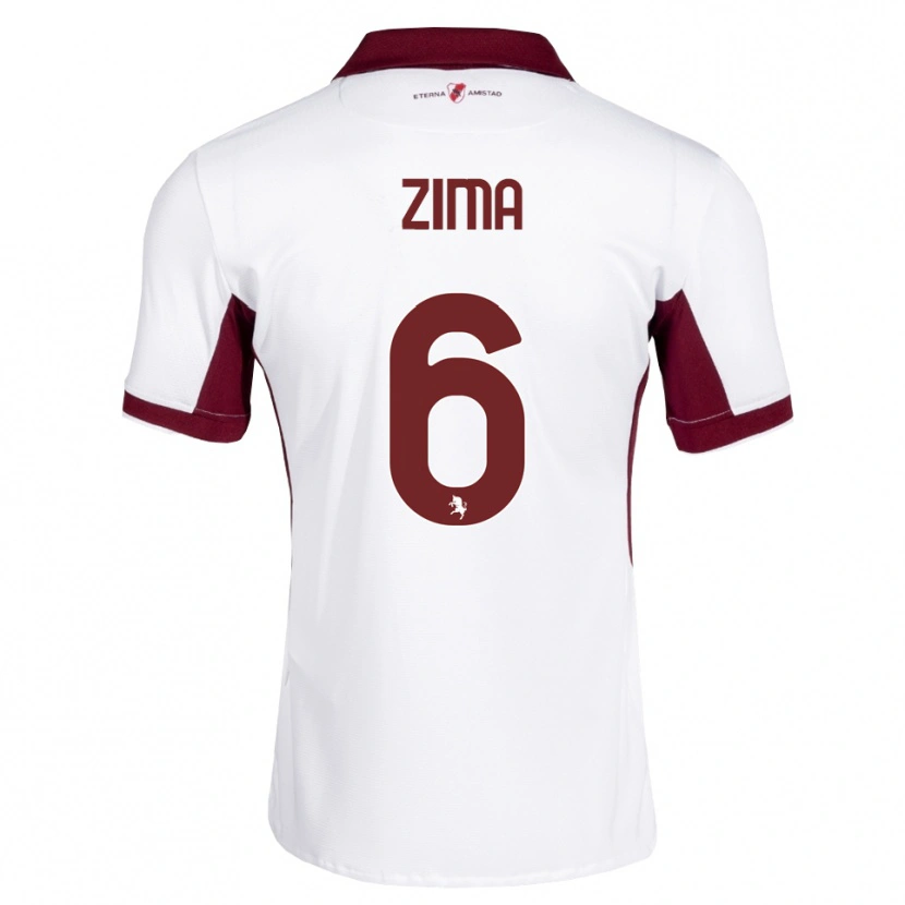 Danxen Mænd David Zima #6 Bordeaux Hvid Rød Udebane Spillertrøjer 2026/27 Trøje T-Shirt