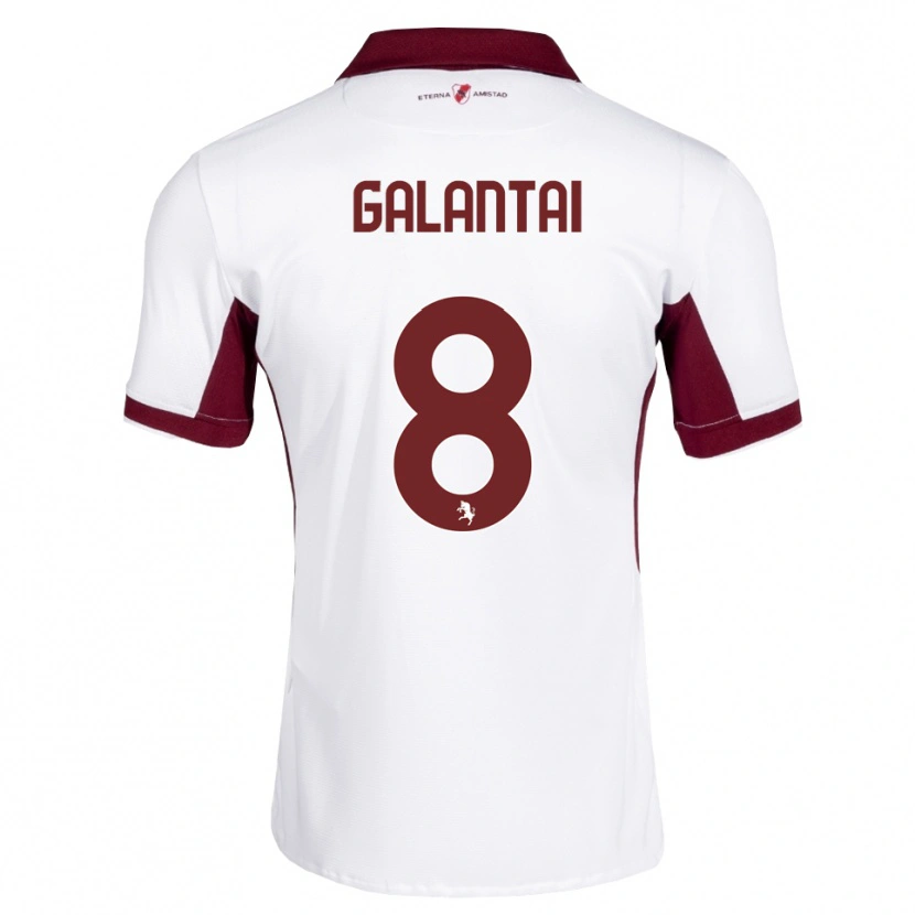 Danxen Mænd Tamás Galántai #8 Bordeaux Hvid Rød Udebane Spillertrøjer 2026/27 Trøje T-Shirt