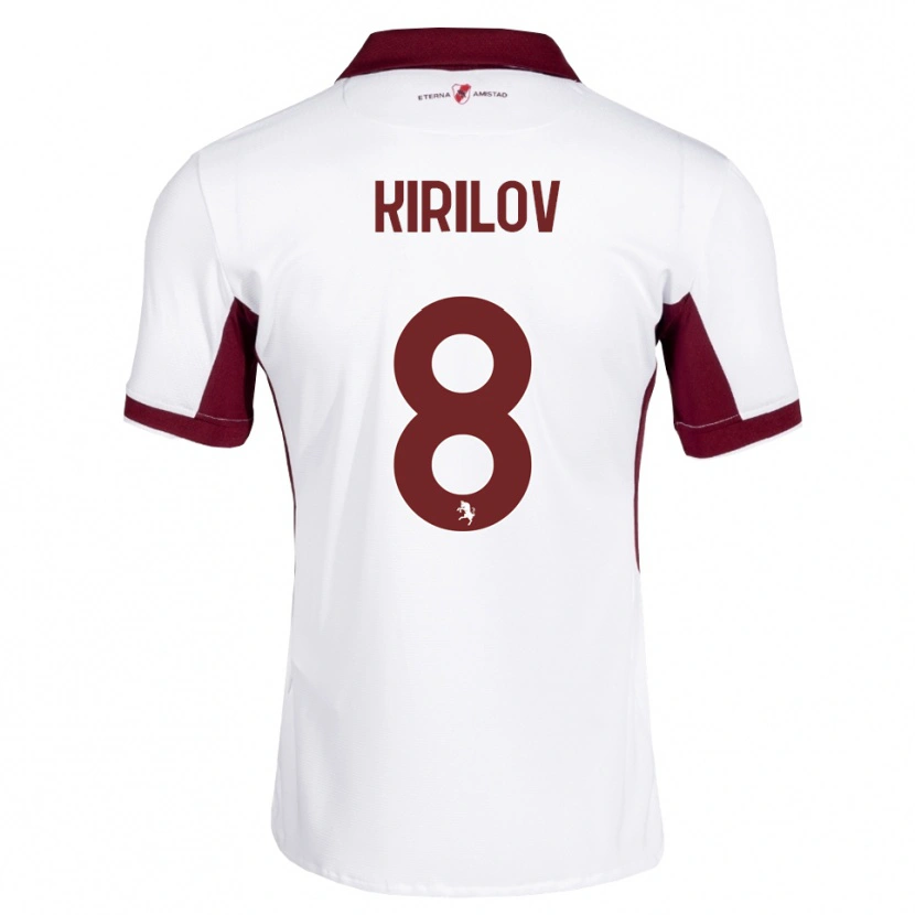 Danxen Mænd Martin Kirilov #8 Bordeaux Hvid Rød Udebane Spillertrøjer 2026/27 Trøje T-Shirt