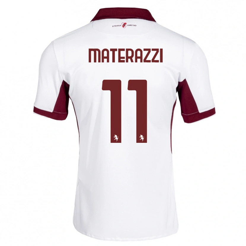 Danxen Mænd Gianfilippo Materazzi #11 Bordeaux Hvid Rød Udebane Spillertrøjer 2026/27 Trøje T-Shirt