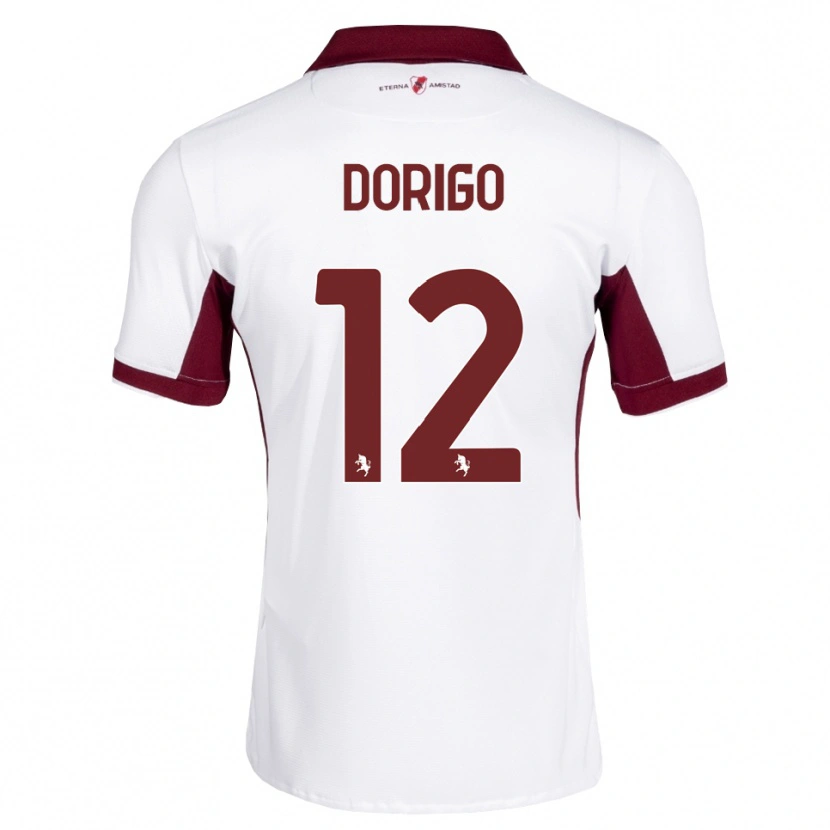 Danxen Mænd Andrea Dorigo #12 Bordeaux Hvid Rød Udebane Spillertrøjer 2026/27 Trøje T-Shirt