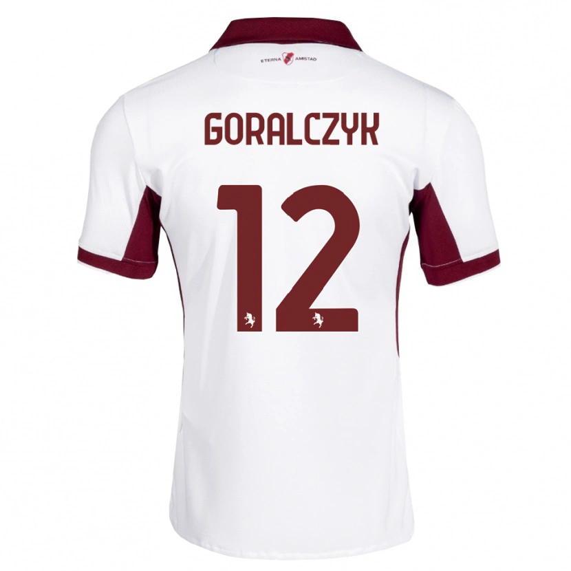 Danxen Mænd Karol Goralczyk #12 Bordeaux Hvid Rød Udebane Spillertrøjer 2026/27 Trøje T-Shirt