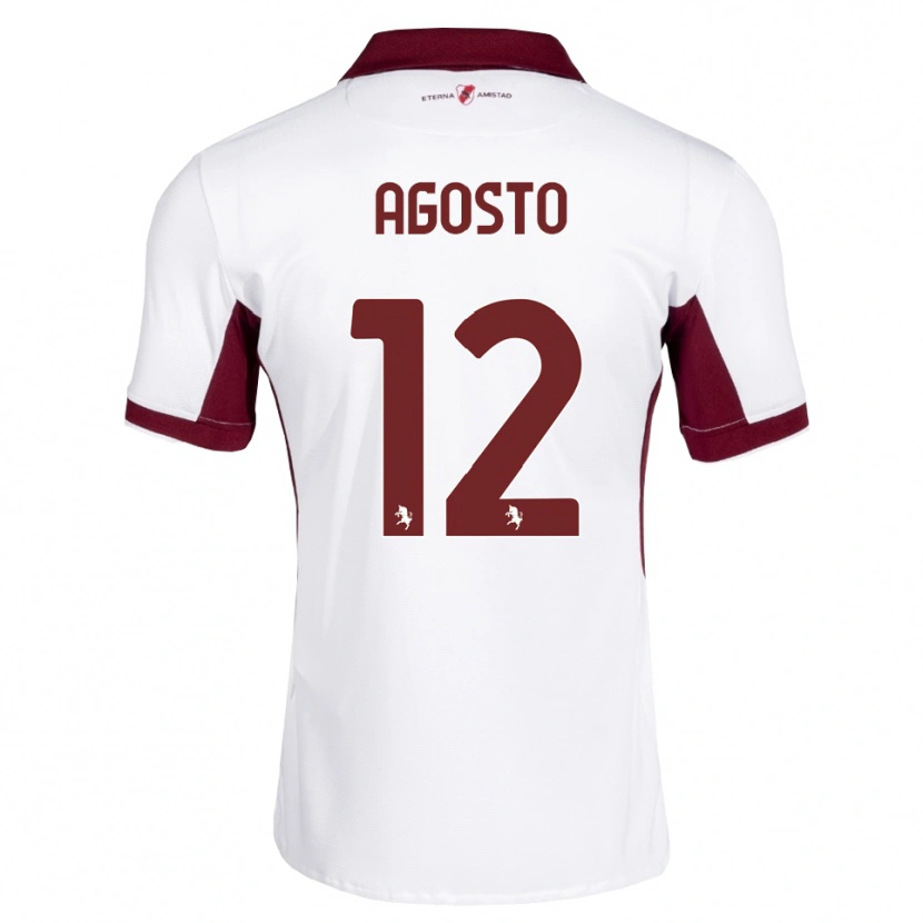Danxen Mænd Gabriel Agosto #12 Bordeaux Hvid Rød Udebane Spillertrøjer 2026/27 Trøje T-Shirt