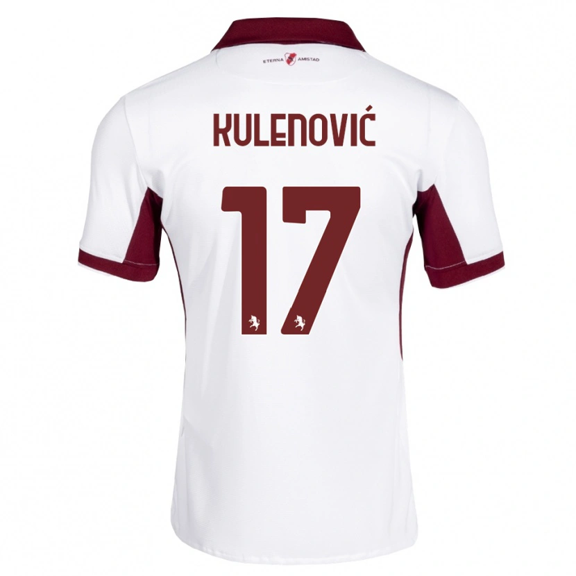 Danxen Mænd Sandro Kulenović #17 Bordeaux Hvid Rød Udebane Spillertrøjer 2026/27 Trøje T-Shirt